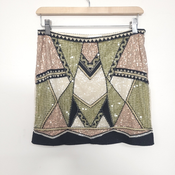 Promod sequins Bohemian mini Party skirt - Picture 2 of 15